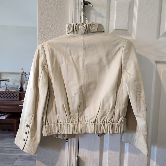 Robert Rodriguez Ivory Leather Jacket US 6 - Picture 2 of 10